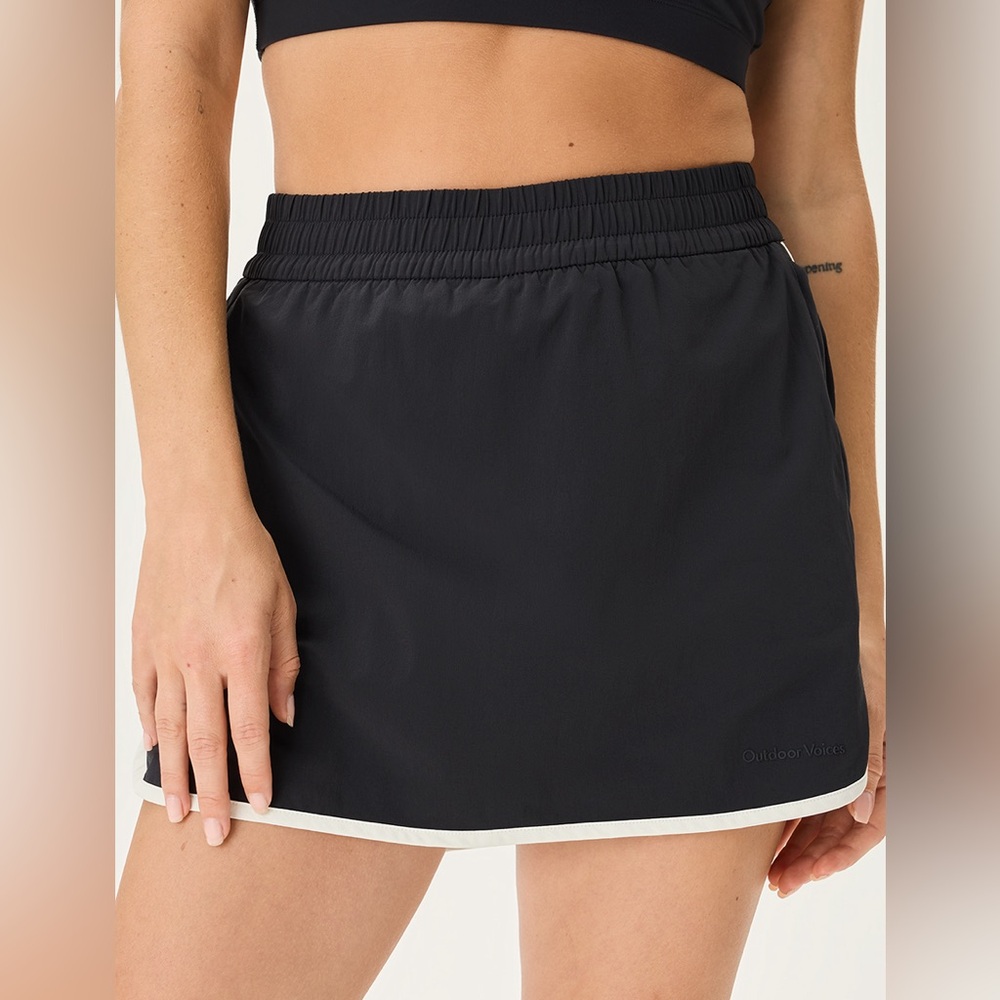 New OV Outdoor Voices LightSpeed 3" Pace Skort in Black & Moonstone * Size XL